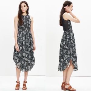 Ulla Johnson Women’s Gili Gray/White Sleeveless Floral Cotton Midi Dress. Size 4
